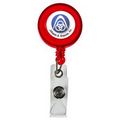 30" Cord Retractable Badge Reel w/ Metal Slip Clip Backing and Badge Holder (Multicolor Vinyl Label)